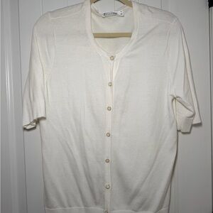 New York & Company Cream Cardigan Sweater